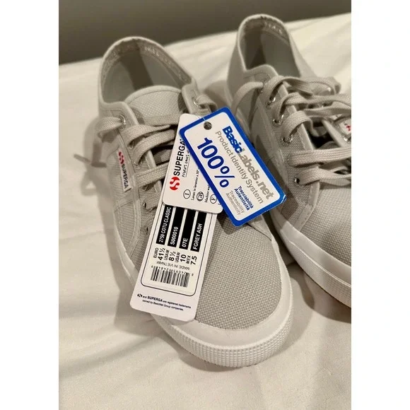 Superga 2750 Cotu Classic Canvas Lowtop Sneakers Grey Unisex 8.5M 10W NWOB - Picture 3 of 6